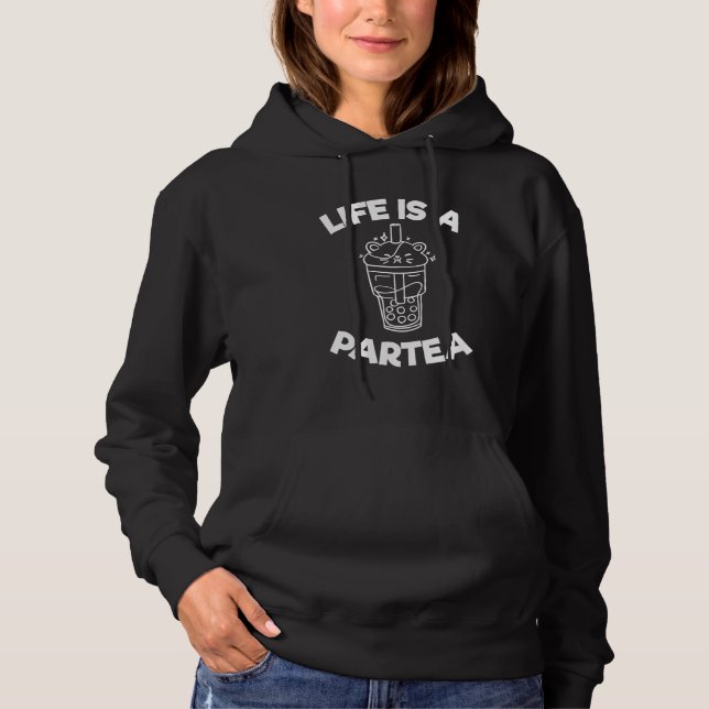 Moletom A Vida É Uma Bolha Partea Tea Pun Boba Tea Drink (Frente)