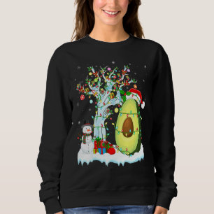 Moletom Abacate Fruta Xmas Tree Lighting Santa Hat Avocado