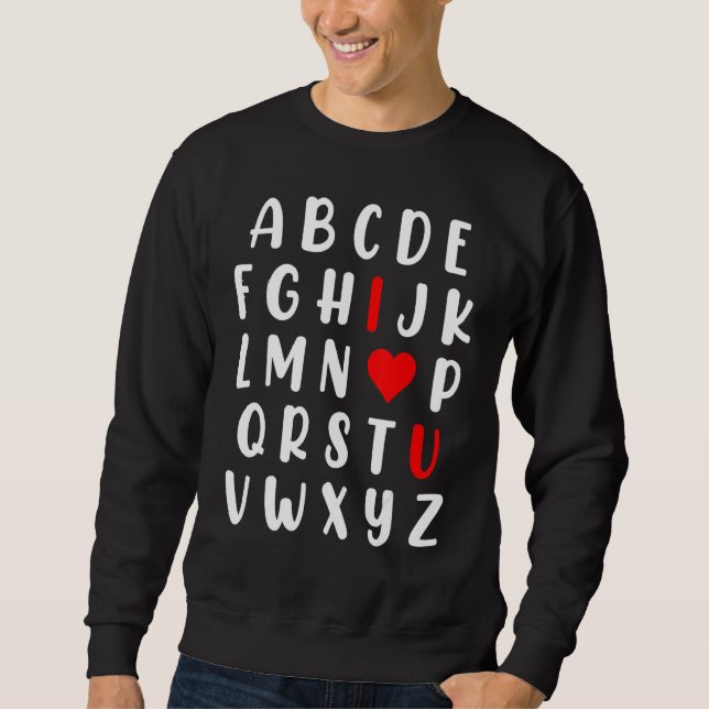 Moletom Abc Alphabet Eu Te Amo Dias de os namorados De Pro (Frente)