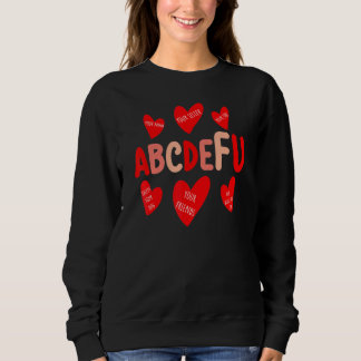 Moletom ABC DE FU Heart Printing Valentine Day Love