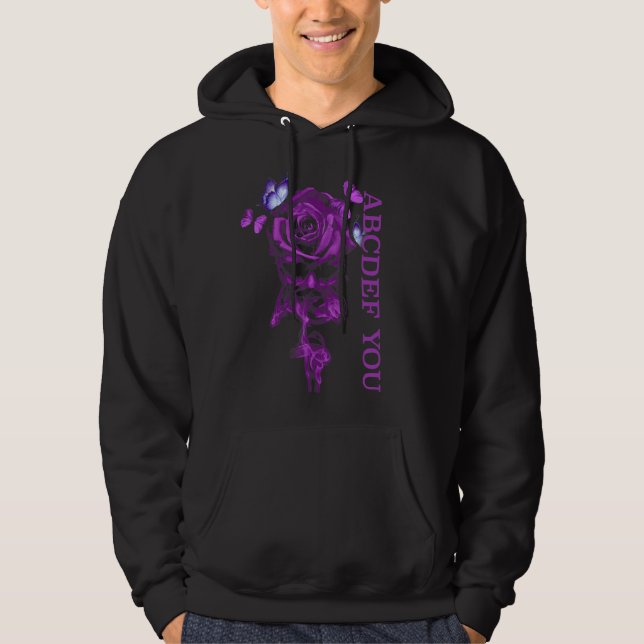 Moletom Abcdef You Skull Rosa Shhh Butterfly Roxo (Frente)