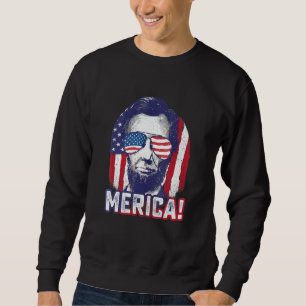Moletom Abe Lincoln Merica 4 De Julho Usa Gráfico Patrió