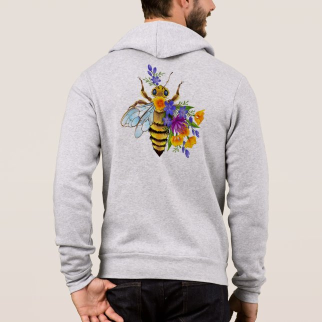 Moletom Abeja flor com plantas silvestres (Verso)