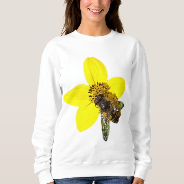 Moletom Abelha numa flor amarela (Frente)