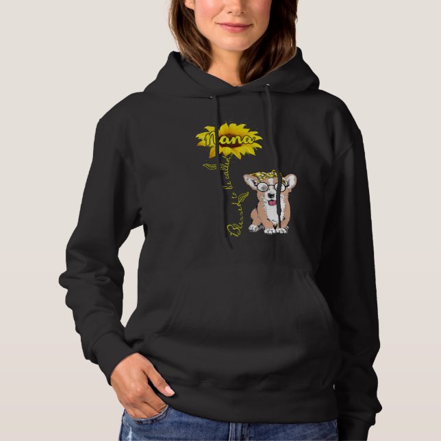 Moletom Abençoada Nana Hippy Corgi, Avó (Frente)