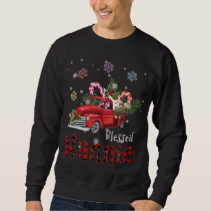 Moletom Abençoada Nannie Christmas Red Truck Gift Para Avô