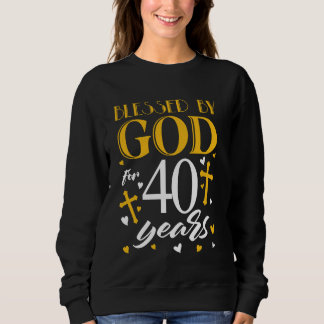 Moletom Abençoado por Deus por aniversário de 40 anos de 4