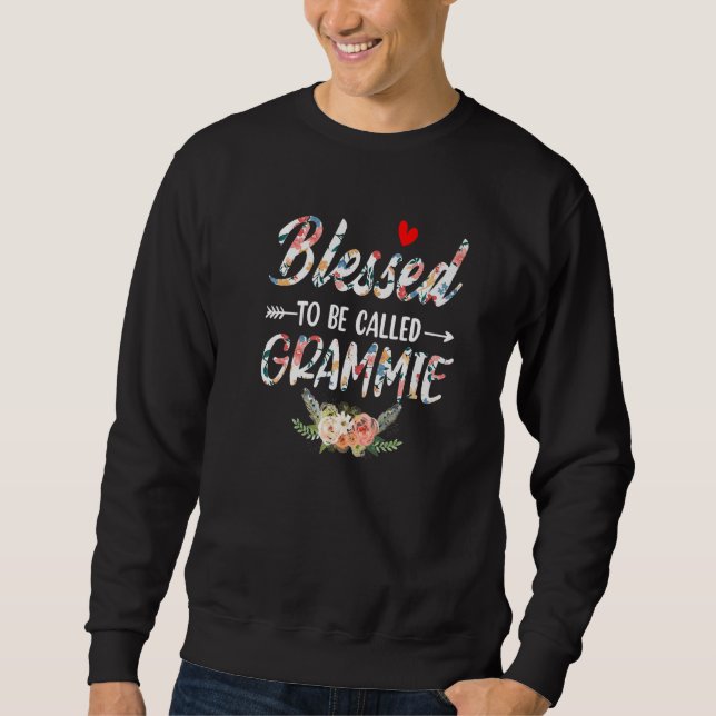 Moletom Abençoado seja chamado Grammie Funny Grammie Mãe (Frente)