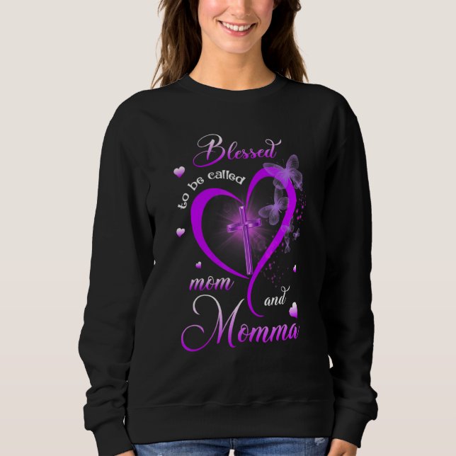 Moletom Abençoado Seja Chamado Mãe E Mãe Dia de as mães (Frente)