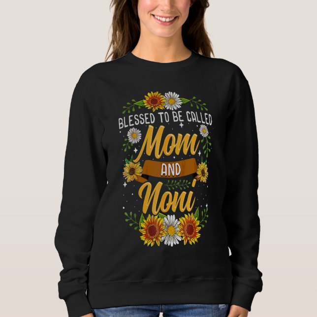 Moletom Abençoado Seja Chamado Mãe E Noni Sunflower Co (Frente)