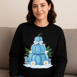 Moletom Abóbora azul-branca cozinhando sazonal