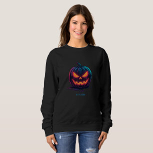 Moletom Abóbora de Halloween Neon Cyberpunk