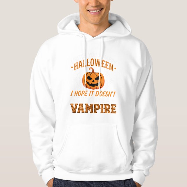 Moletom Abóbora de Vampiro de Halloween Engraçado (Frente)