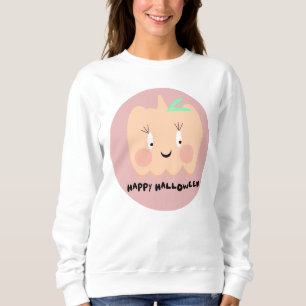 Moletom Abóbora Fofa Letras Retrô Feliz Halloween