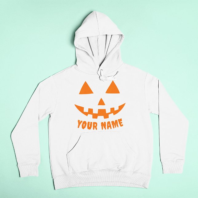 Moletom Abóbora Laranja Personalizada de Halloween Seu Nom (Criador carregado)