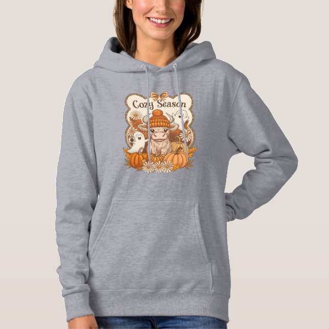 Moletom Abóbora-vaca de Terras Altas Fantasma Halloween (Frente)