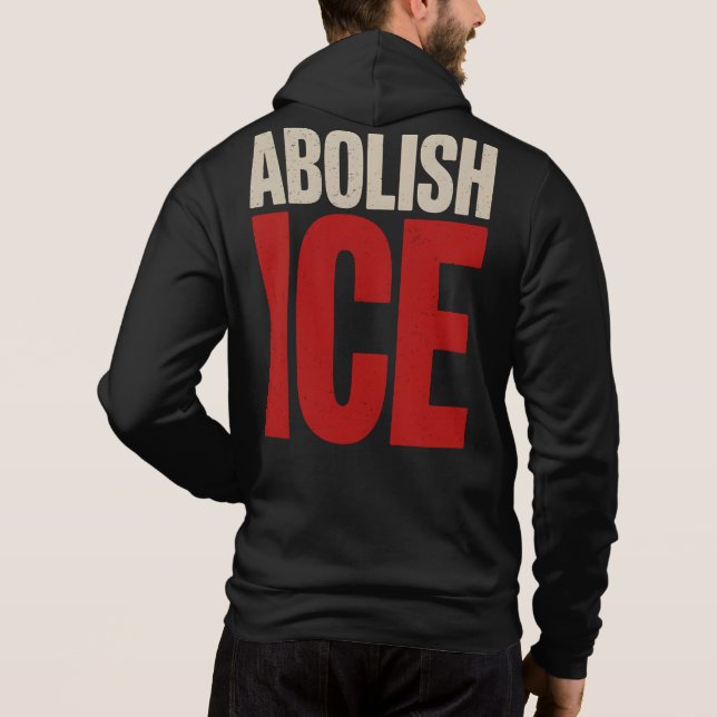 Moletom Abolish ICE Minimalist Protest Typography Design (Verso)