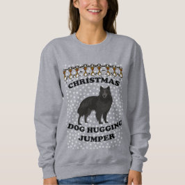 Moletom Abraço de Cachorro de Natal em Pastor Belga