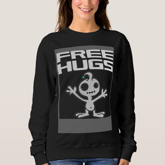 Moletom Abraços Gratuitos  Cara de Alien Fofinho (Frente)