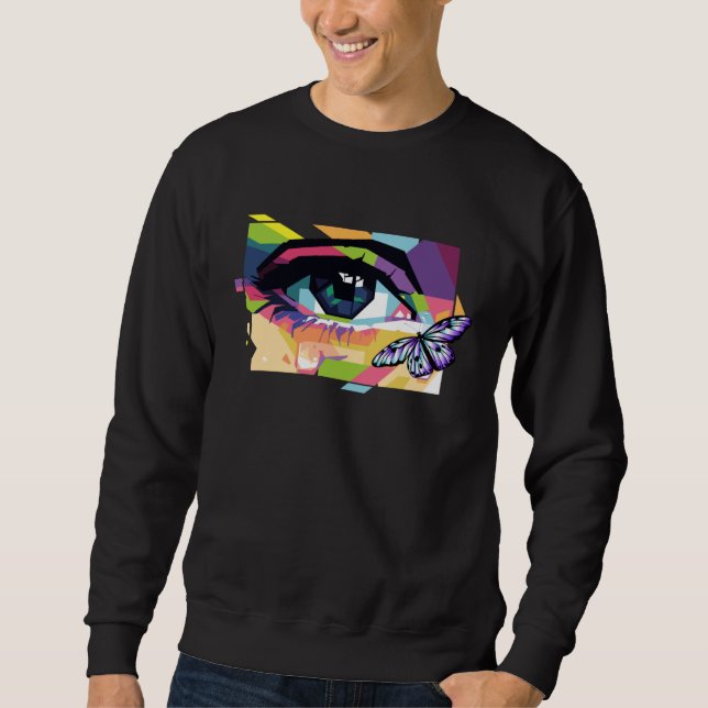 Moletom Abstract Crying Eye Purple Butterfly Soft Girl Aes (Frente)