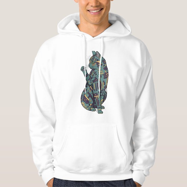 Moletom Abstract futuristic cat design (Frente)