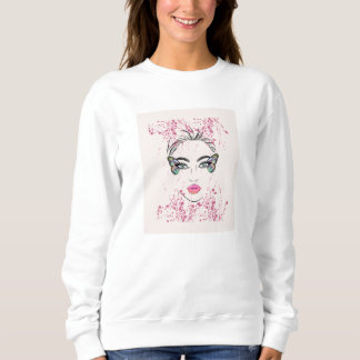 Moletom Abstraktes modernes Frauenporträt Aquarel T-Shirt