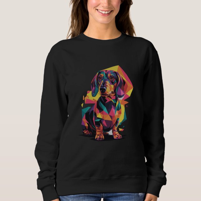 Moletom Abstrato Art Dachshund Dog Dachshances Doxie (Frente)