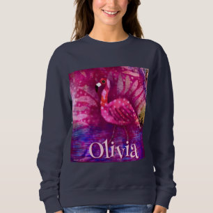 Moletom Abstrato cor-de-rosa-branco Flamingo personalizado