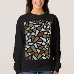 Moletom Abstrato Geométrico preto - Cinza de café verde W