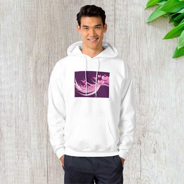 Moletom Abstrato Romântico Corações Rosa Design em Roxo (Criador carregado)