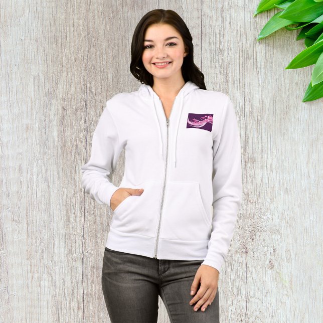 Moletom Abstrato Romântico Corações Rosa Design em Roxo (Criador carregado)