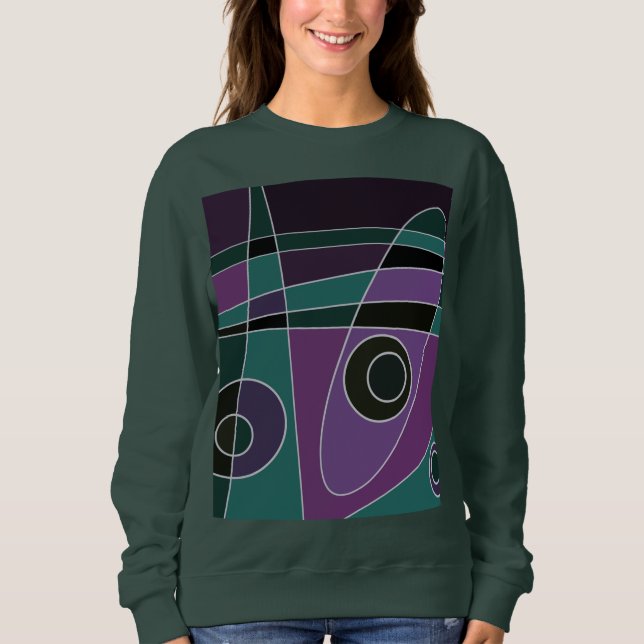 Moletom Abstrato surfing Teal Purple (Frente)