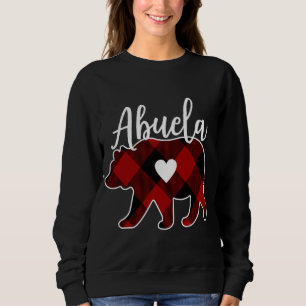 Moletom Abuela Bear Christmas Buffalo Xadrez Red White E