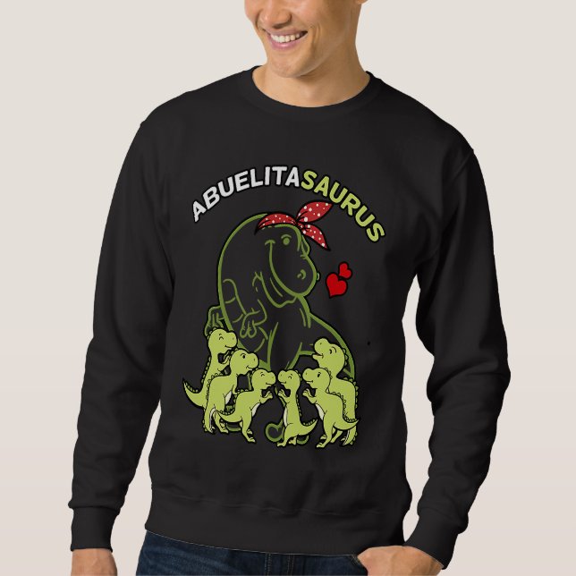 Moletom Abuelitasaurus Abuelita 6 Kids Dinosaur Mother's D (Frente)