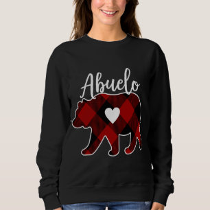 Moletom Abuelo Bear Natal Buffalo Xadrez Vermelho Branco E