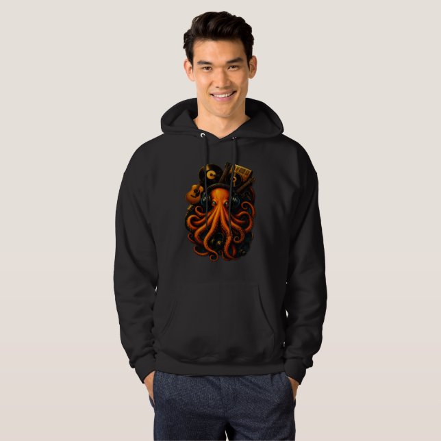 Moletom Abyss Kraken – Glowing Steampunk Octopus Hoodie (Frente Completa)