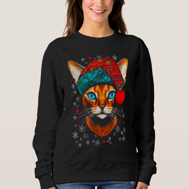 Moletom Abyssinian Cat Christmas (Frente)
