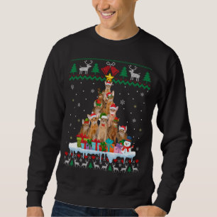 Moletom Abyssinian Cat Papais noeis Árvore de Natal Feia G