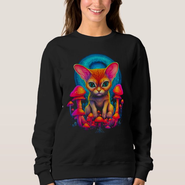 Moletom Abyssinian Cat Psychedelic Mushroom (Frente)