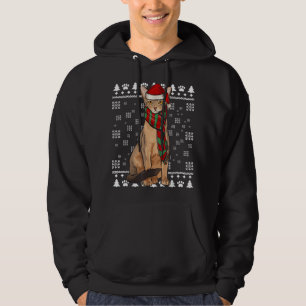 Moletom Abyssinian Cat Santa Hat Natal Feio Natal
