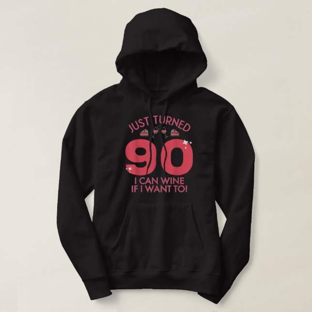 Moletom Acabo De Virar 90 Vinhos Se Eu Quiser 90 Amanhã (Frente do Design)