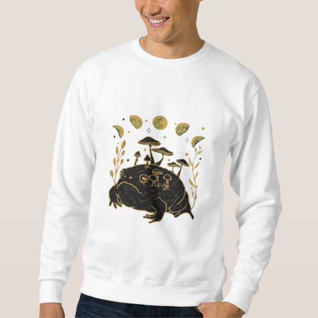 Moletom Academia Lua Witchy Goblincore Estética Sapo Cla (Frente)