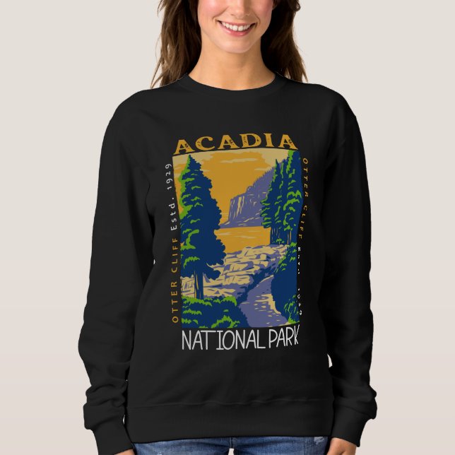 Moletom Acadia National Park Bar Harbour Otter Cliff Retro (Frente)
