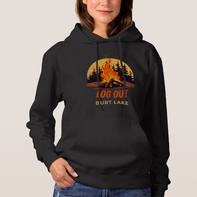 Moletom Acampamento Burt Lake Michigan (Frente)