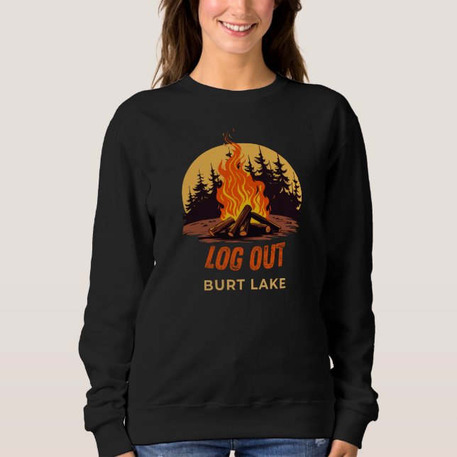 Moletom Acampamento Burt Lake Michigan (Frente)