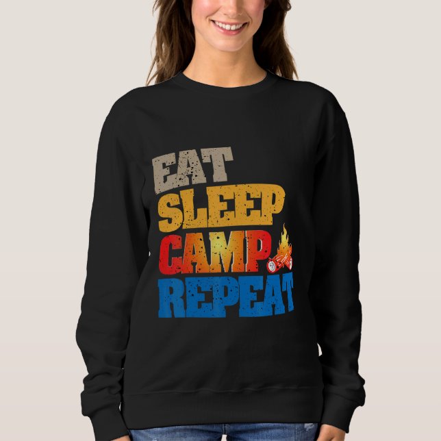 Moletom Acampamento de Bootcamp de Comer Feliz Repetidamen (Frente)