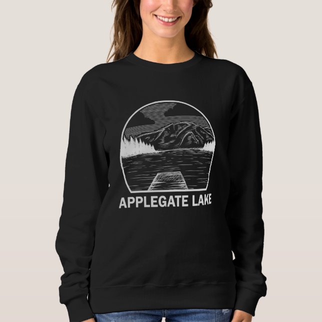 Moletom Acampamento de Pesca Funny do Lago Applegate Orego (Frente)