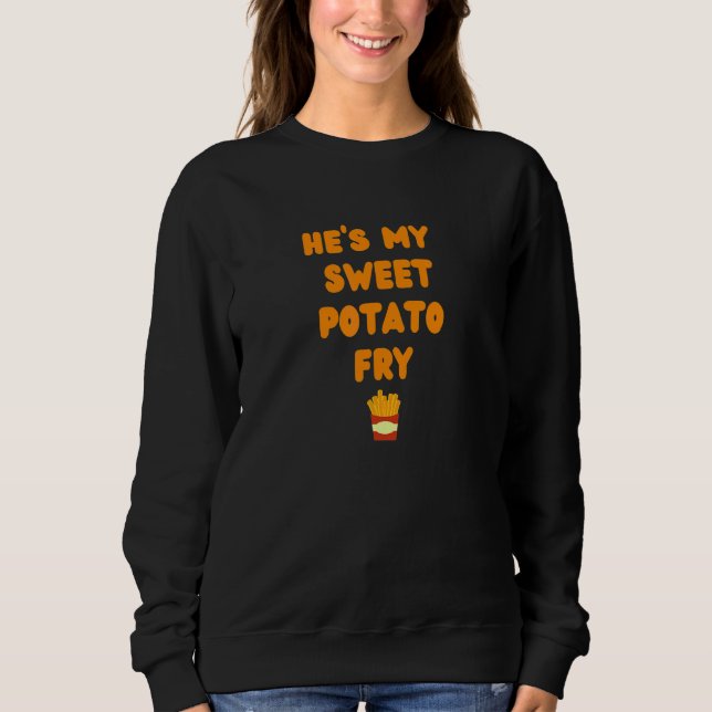 Moletom Ação de Graças Ele É Minha Batata Doce Frita  Casa (Frente)