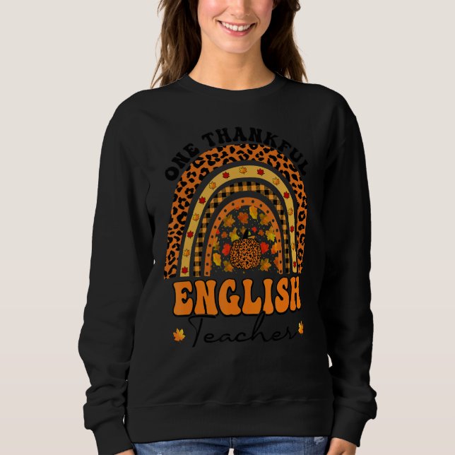 Moletom Ação de Graças Rainbow Leopard Um Graças Inglês (Frente)