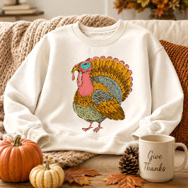Moletom Ação de Graças Vintage Turkey